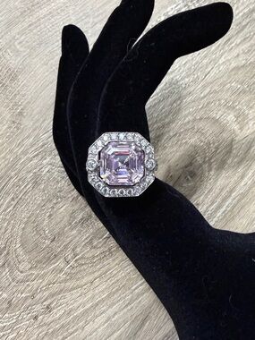 Ring Pink Stone Sterling Silver Size 7-NWOT